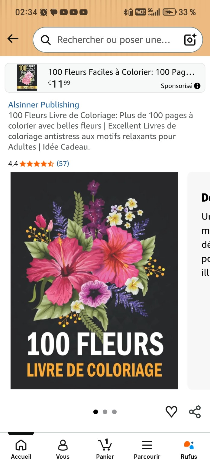 Couverture de 100 Fleurs — Livre de coloriage