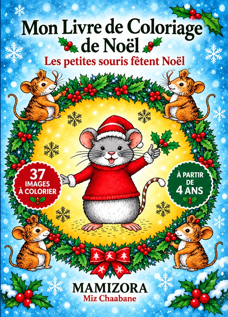 Couverture de Mon Livre de Coloriage de Noël
